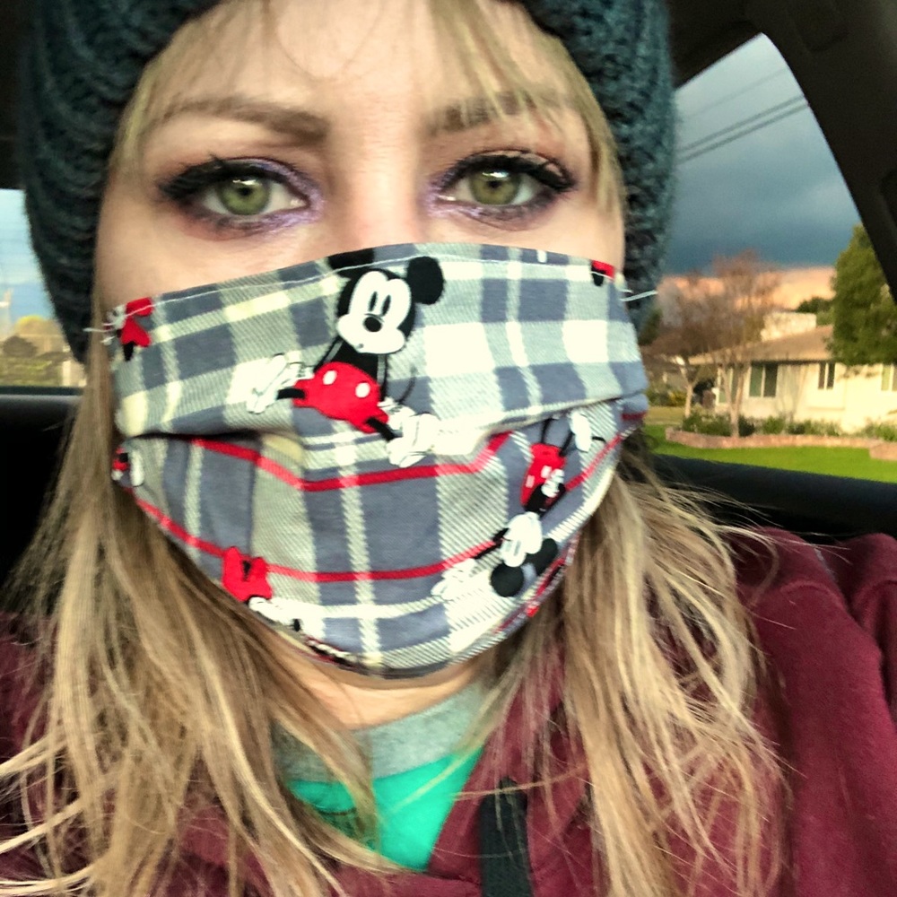 Mickey Mouse plaid face mask